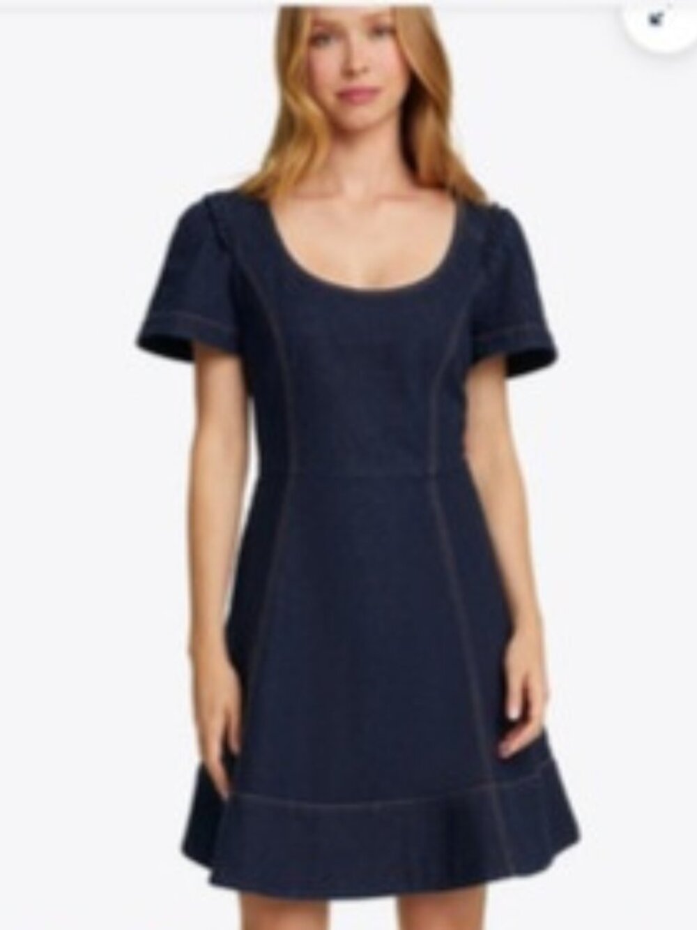 NWT Draper James Faith Love Mini Dress in Dark Wash Denim
